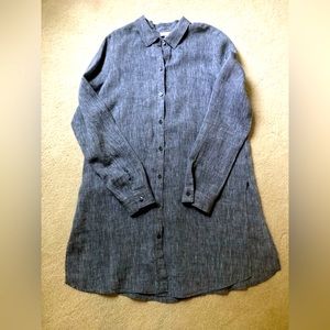 J.Jill 100% Linen Blue Chambray Shirt